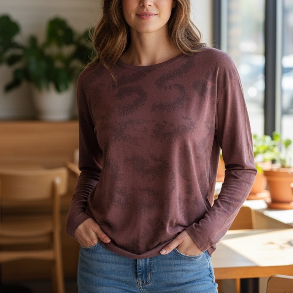 Large Long lulu lemon Women's Brown Casual Long Sleeve Top